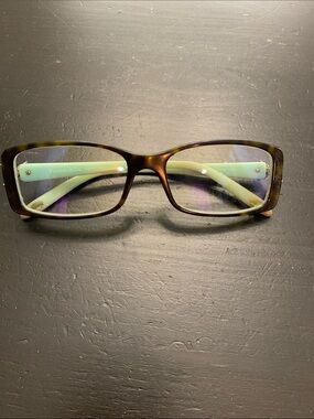 Tiffany & Co. Tortoise Rectangle Glasses with Butterfly and Blue Light Lenses